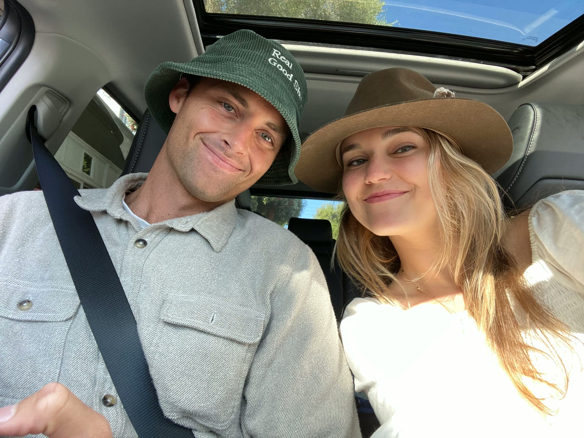 Claire and Willy in the car together