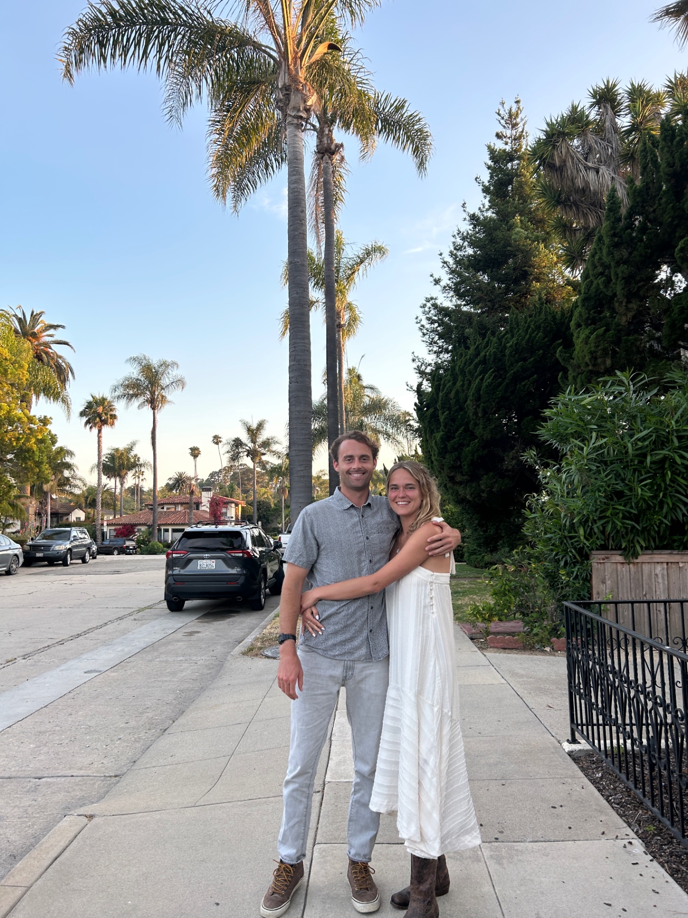 Claire and Willy under the palms